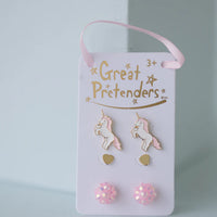 Boutique Studded Earrings - Unicorn 3 pair