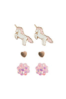 Boutique Studded Earrings - Unicorn 3 pair
