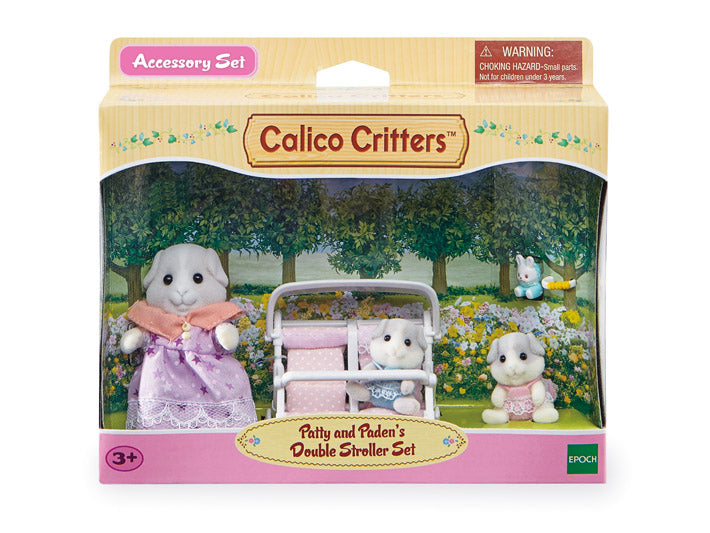 Calico Critters-Patty and Paden's Double Stroller Set